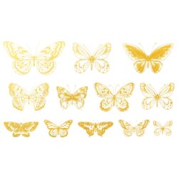 Golddekor für Keramik 22 Karat Schmetterlinge